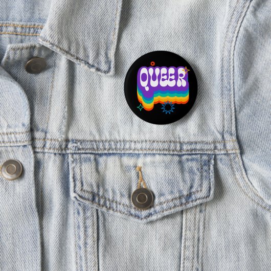 Queer. LGBT+Pride. Regenboog. Ronde Button 5,7 Cm (In situ)