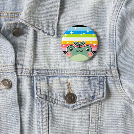 Queer LGBT Pride Vlag Kikker Ronde Button 5,7 Cm (In situ)