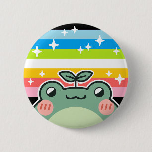 Queer LGBT Pride Vlag Kikker Ronde Button 5,7 Cm