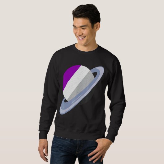 Queer Lgbtq Ace Pride Month Saturn Asexuality Flag Trui (Voorkant volledig)