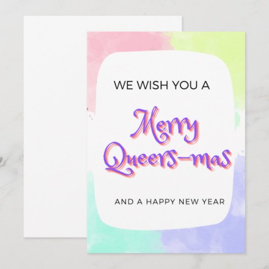 Queer LGBTQ+ kerstkaart Bedankkaart (Voorkant / Achterkant)