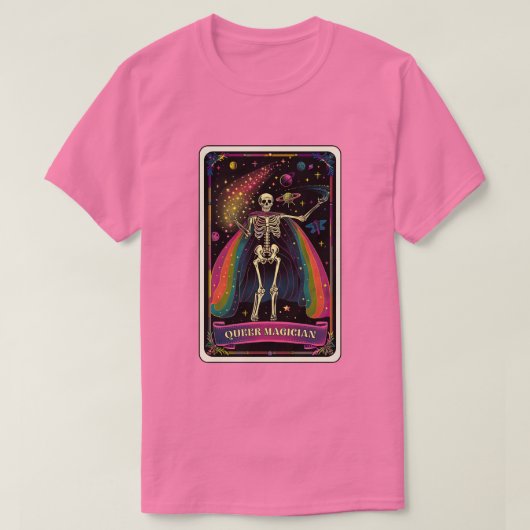 Queer Magician Skeleton Tarot T-shirt (Design voorkant)