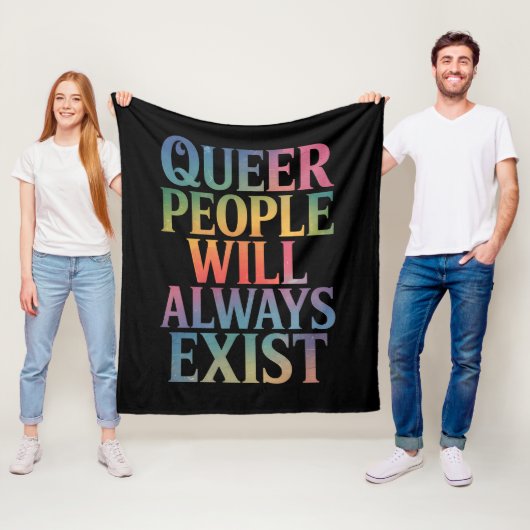 Queer mensen zullen altijd bestaan Ally LGBTQIA Pr Fleece Deken (In situ)