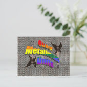 Queer metalen briefkaart (Staand voorkant)