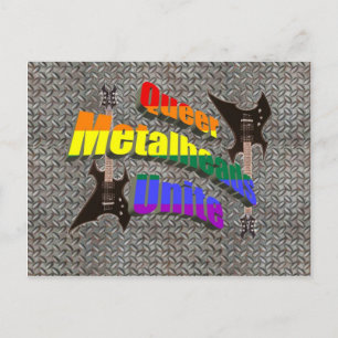 Queer metalen briefkaart