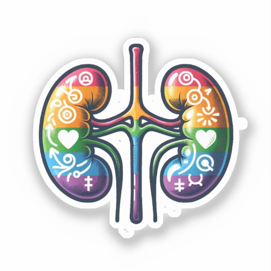 Queer nieren sticker (Voorkant)
