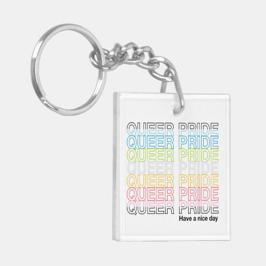 Queer Pride Acryl Sleutelhanger (Voorkant Links)