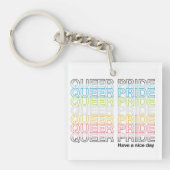 Queer Pride Acryl Sleutelhanger (Voorkant)