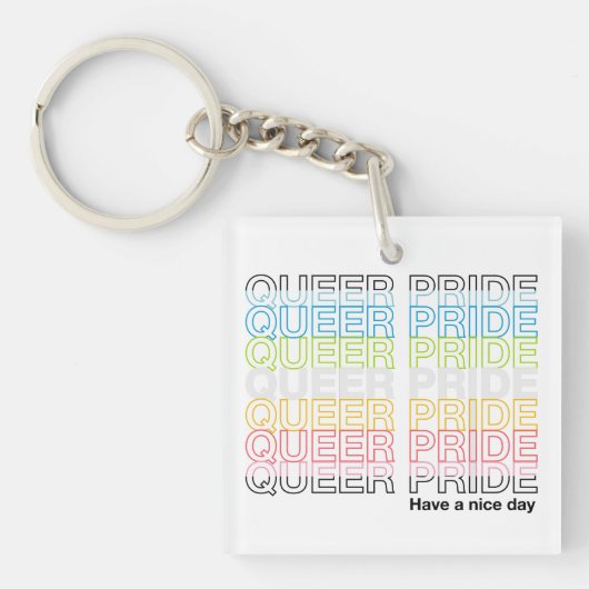 Queer Pride Acryl Sleutelhanger (Voorkant)