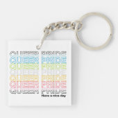 Queer Pride Acryl Sleutelhanger (Achterkant)