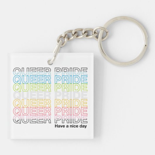 Queer Pride Acryl Sleutelhanger (Achterkant)