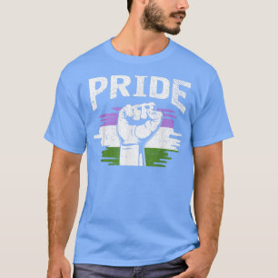 Queer Pride Fist Genderqueer Flag LGBTQ Pride Mont T-shirt