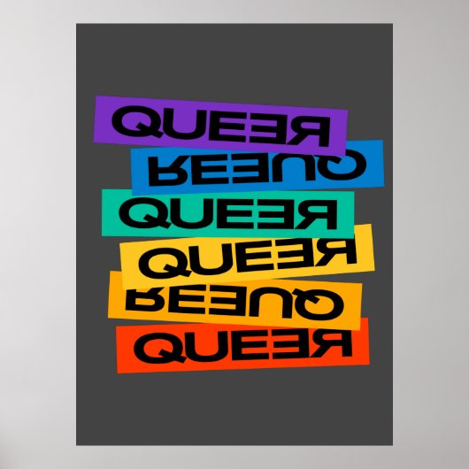 Queer-pride gay met regenboogkleur poster (Voorkant)
