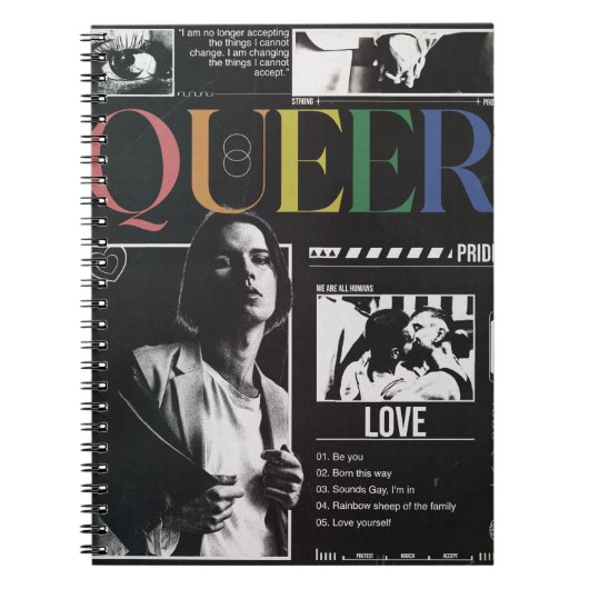 Queer Pride LGBTQ+ Modern Brutalistisch Notitieboek (Voorkant)