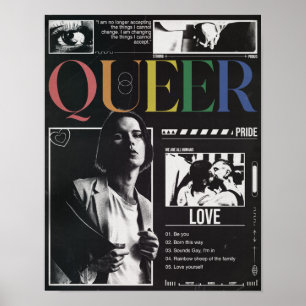Queer Pride LGBTQ+ Modern Brutalistisch Poster