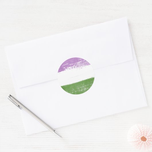 Queer Pride Paint Ronde Sticker (Envelop)