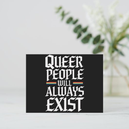 Queer Pride Pride Queer Mensen Zullen Altijd Besta Briefkaart (Staand voorkant)