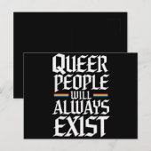 Queer Pride Pride Queer Mensen Zullen Altijd Besta Briefkaart (Voorkant / Achterkant)
