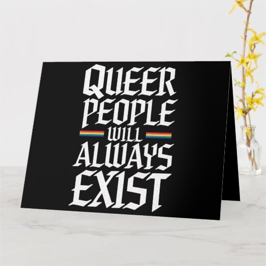 Queer Pride Queer mensen zullen altijd bestaan Kaart (Gele Bloem)