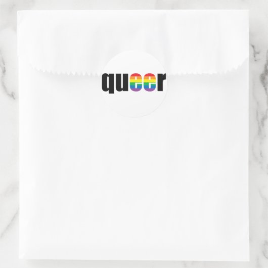 Queer Pride Ronde Sticker (Tas)