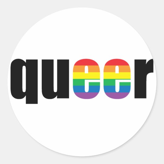 Queer Pride Ronde Sticker (Voorkant)
