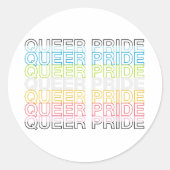 Queer Pride Ronde Sticker (Voorkant)