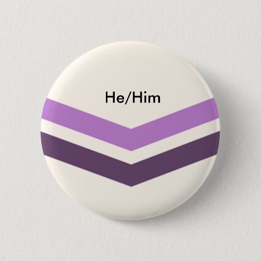 Queer Pronouns Button He/Him (Voorkant)
