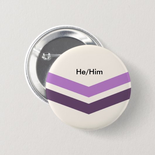 Queer Pronouns Button He/Him (Voorkant /achterkant)