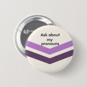 Queer Pronouns Button Vraag (Voorkant /achterkant)