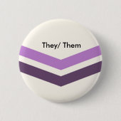 Queer Pronouns Button Ze/Them (Voorkant)