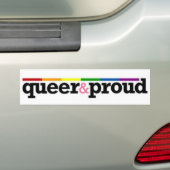 "Queer & Proud"-Bumpersticker Bumpersticker (Op auto)