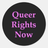 Queer Rechten nu sticker (Voorkant)