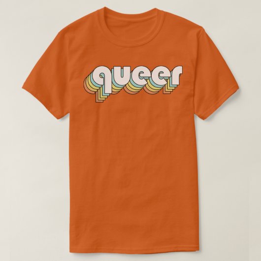 Queer Retro Rainbow Typografie Vervaagd Stijl T-shirt (Design voorkant)