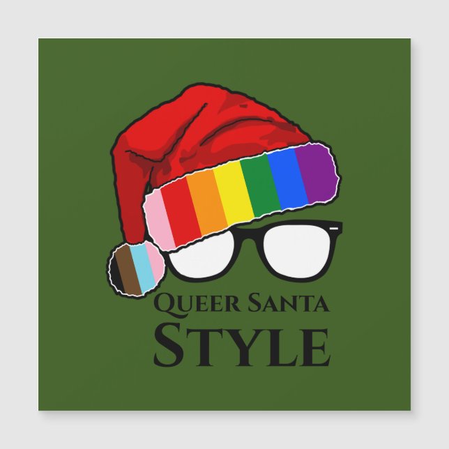 Queer Santa Style Pet en zonnebril Magnet (Voorkant)