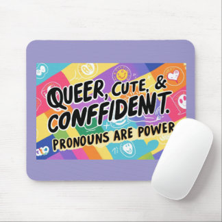 Queer, Schattige en zelfverzekerd – voornaamwoorde Muismat