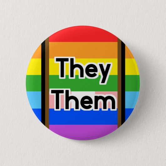 Queer SCV Pronoun-Button Ronde Button 5,7 Cm (Voorkant)