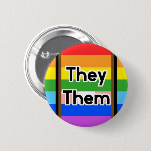 Queer SCV Pronoun-Button Ronde Button 5,7 Cm (Voorkant /achterkant)