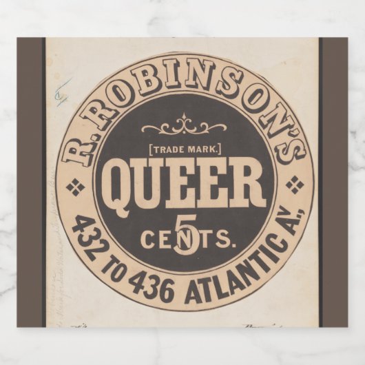 Queer Soda Temperance Merk  Americana Likeurfles Etiket (Enkel label)