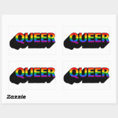 QUEER T-shirt Rechthoekige Sticker (Vel)