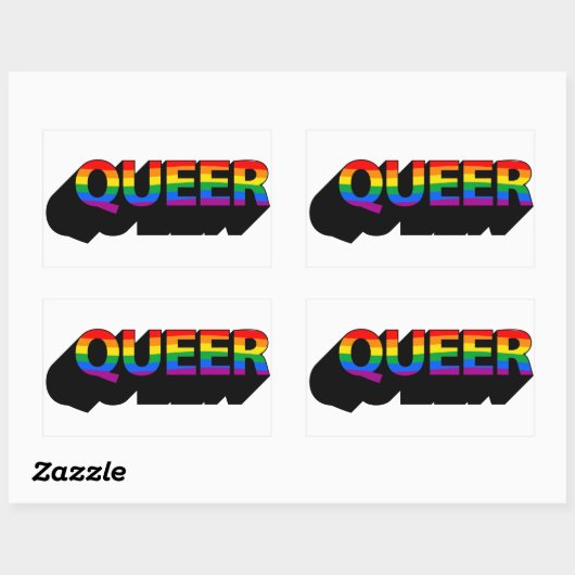 QUEER T-shirt Rechthoekige Sticker (Vel)