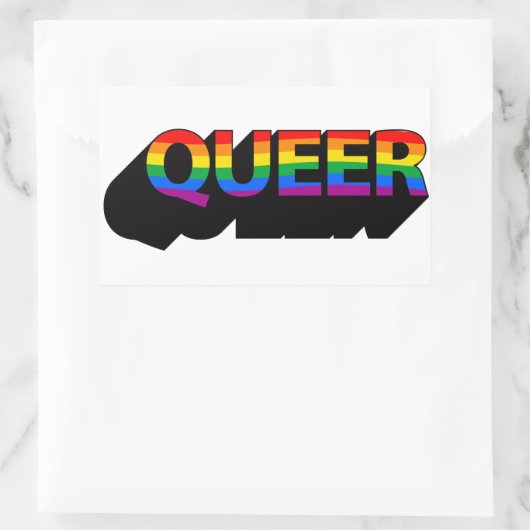 QUEER T-shirt Rechthoekige Sticker (Tas)