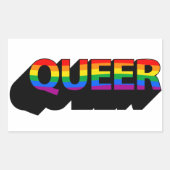 QUEER T-shirt Rechthoekige Sticker (Voorkant)