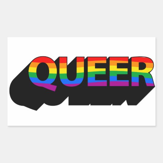QUEER T-shirt Rechthoekige Sticker (Voorkant)