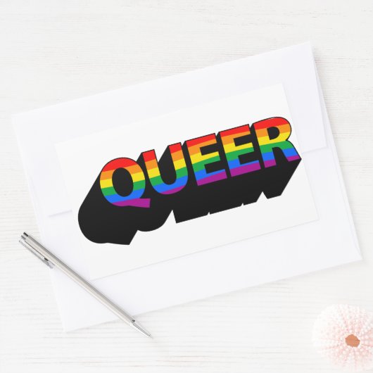QUEER T-shirt Rechthoekige Sticker (Envelop)