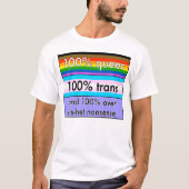 Queer, trans, en over cishet nonsens t-shirt (Voorkant)