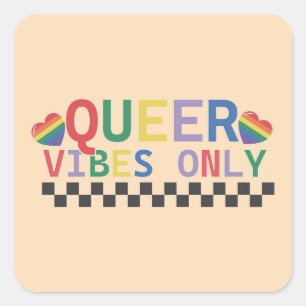 Queer Vibes Only LHBT-Sticker Vierkante Sticker