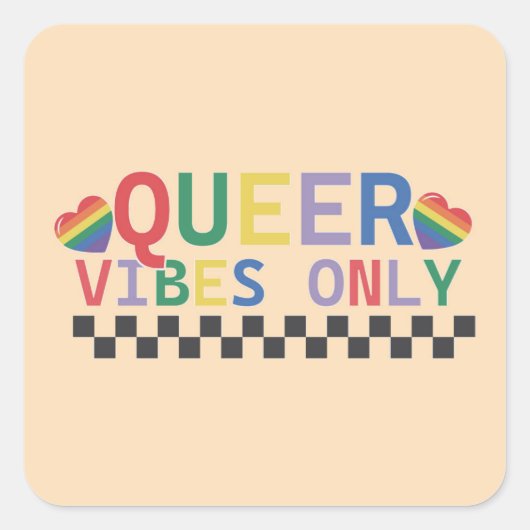 Queer Vibes Only LHBT-Sticker Vierkante Sticker (Voorkant)