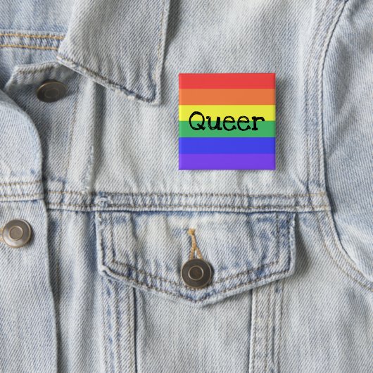 Queer Vierkante Button 5,1 Cm (In situ)