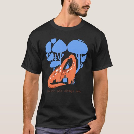 Queer was altijd hier in Dinosaur Lgbt Gay T-shirt (Voorkant)