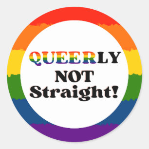 Queerly niet rechte regenboog cirkel Sticker